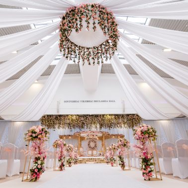 Kp Hall Indian wedding decor by https://www.sandalwoodevents.co.uk/contact